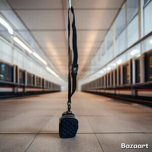 MYTAGALONGS Quilt Crossbody Phone Bag Black Nylon Mini Purse Rose Gold Hardware